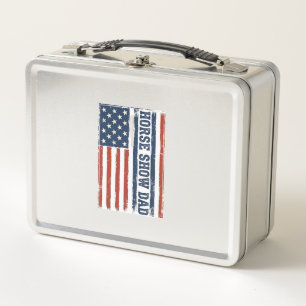 Pferdeshow-Vater Amerikanische Flagge Vintage-Shir Metall Brotdose