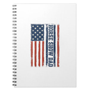 Pferdeshow-Vater Amerikanische Flagge Vintage-Shir Notizblock