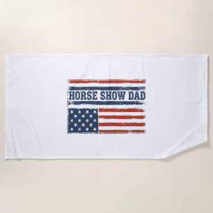 Pferdeshow-Vater Amerikanische Flagge Vintage-Shir Strandtuch