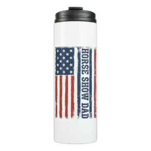 Pferdeshow-Vater Amerikanische Flagge Vintage-Shir Thermosbecher