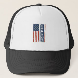 Pferdeshow-Vater Amerikanische Flagge Vintage-Shir Truckerkappe