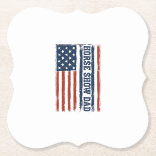 Pferdeshow-Vater Amerikanische Flagge Vintage-Shir Untersetzer