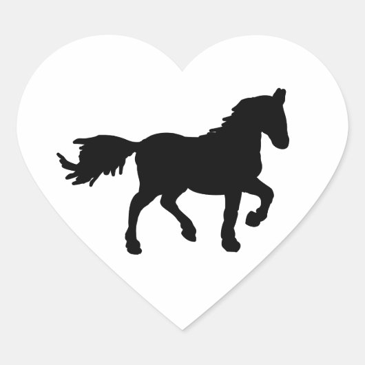 Pferdesilhouette Aufkleber – Minimalistisches Tier (Vorderseite)
