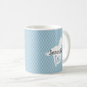 PferdeSilhouette-Diamant-Muster-Gewohnheit Kaffeetasse (VorderseiteRechts)