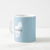PferdeSilhouette-Diamant-Muster-Gewohnheit Kaffeetasse (Vorderseite Links)