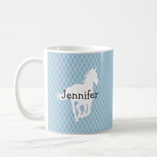 PferdeSilhouette-Diamant-Muster-Gewohnheit Kaffeetasse (Links)