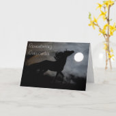 PferdeSilhouette im Nebel Karte (Gelbe Blume)