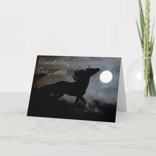 PferdeSilhouette im Nebel Karte (Vorderseite)