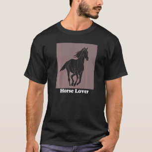 Pferdesilhouette mit Rücken rund Spaß Pferdeliebe T-Shirt