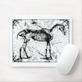 Pferdeskelett Schwarzweiss Mousepad (Mit Mouse)
