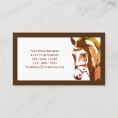 Pferdeskizze und Schlangenbiss in Braun Visitenkarte (Rückseite)