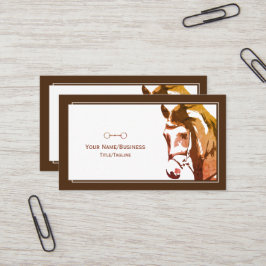 Pferdeskizze und Schlangenbiss in Braun Visitenkarte
