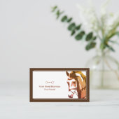 Pferdeskizze und Schlangenbiss in Braun Visitenkarte (Stehend Vorderseite)