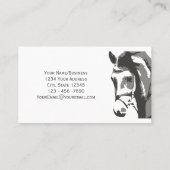 Pferdeskizze und Schlangenbiss in Grau Visitenkarte (Rückseite)