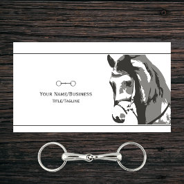 Pferdeskizze und Schlangenbiss in Grau Visitenkarte