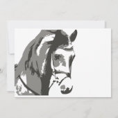 Pferdeskizze und Snaffle-Bit, grauer Geburtstag Einladung (Rückseite)