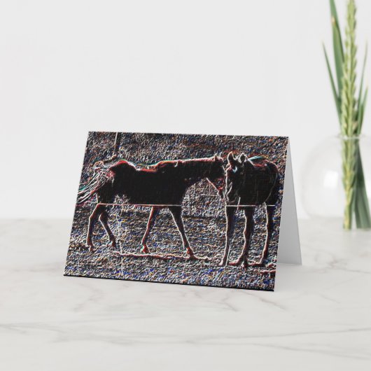 Pferdespiel Feiertagskarte (Vorderseite)