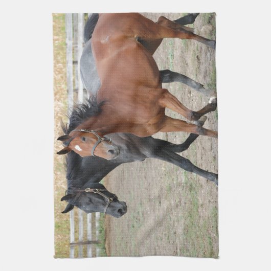 Pferdespiel Geschirrtuch (Vertikal)