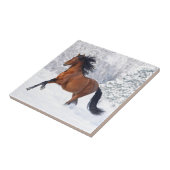 Pferdespiel im Schnee Fliese (Seite)