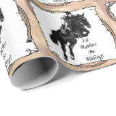 Pferdespringen Ich würde eher reiten!Reittier Geschenkpapier (Rolleneckpunkt)