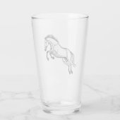 Pferdesprung schwarz und weiß Doodle Glas (Rückseite)