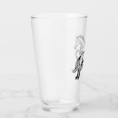 Pferdesprung schwarz und weiß Doodle Glas (Rechts)