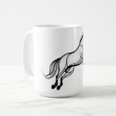 Pferdesprung schwarz und weiß Doodle Kaffeetasse (Vorderseite Links)