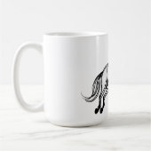 Pferdesprung schwarz und weiß Doodle Kaffeetasse (Links)
