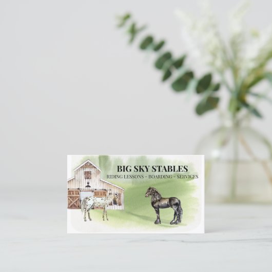 Pferdeställe Reitsport Reiten Visitenkarte (Stehend Vorderseite)