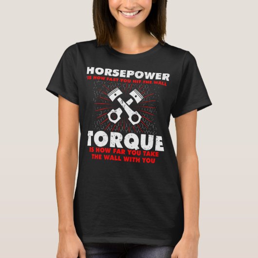 Pferdestärke vs. Torque Diesel Car Mechanischer Fu T-Shirt (Vorderseite)