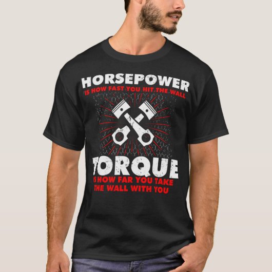 Pferdestärke vs. Torque Diesel Car Mechanischer Fu T-Shirt (Vorderseite)