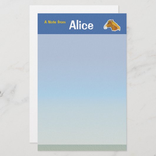 Pferdestation Briefpapier (Vorne/Hinten)