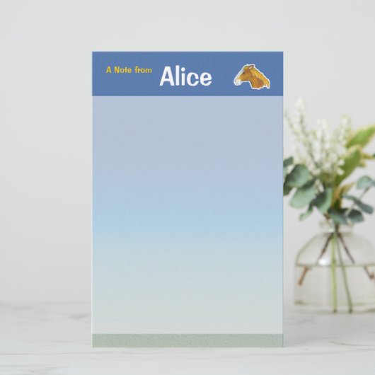 Pferdestation Briefpapier (Stehend Vorderseite)