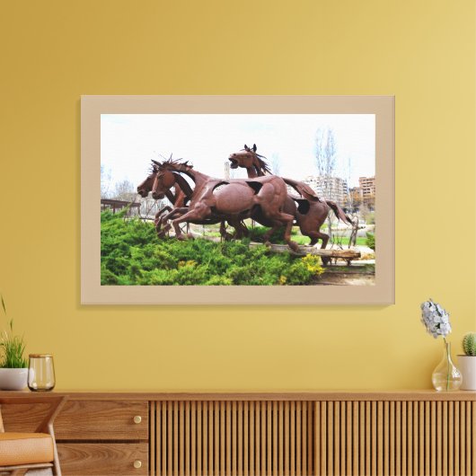 Pferdestatue Leinwanddruck (Insitu (Wohnzimmer))