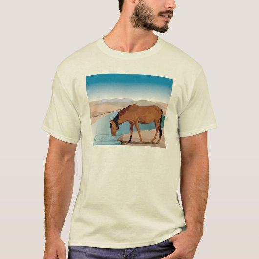 Pferdestoppe für einen Drink im Western T-Shirt (Vorderseite)