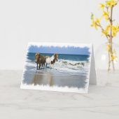 Pferdestrand-Gruß-Karte Karte (Gelbe Blume)