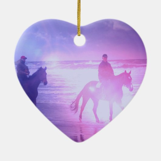 Pferdestrand-Weg-Verzierung Keramikornament (Hinten)