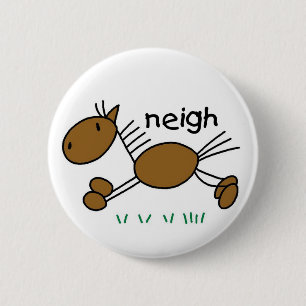 PferdeStrichmännchen-Knopf Button