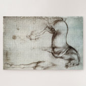 Pferdestudien - Leonardo da Vinci (1490) Puzzle (Horizontal)