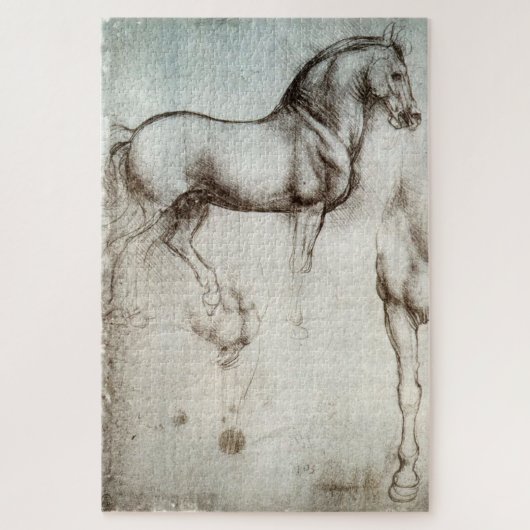 Pferdestudien - Leonardo da Vinci (1490) Puzzle (Vertikal)