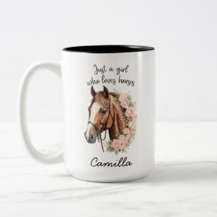 Pferdetasse Personalisierte Pferdetasse mit Zweifarbige Tasse