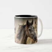 PferdeTasse Zweifarbige Tasse (VorderseiteRechts)