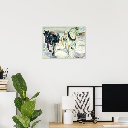 Pferdeteam im Schnee Poster (Heimbüro)