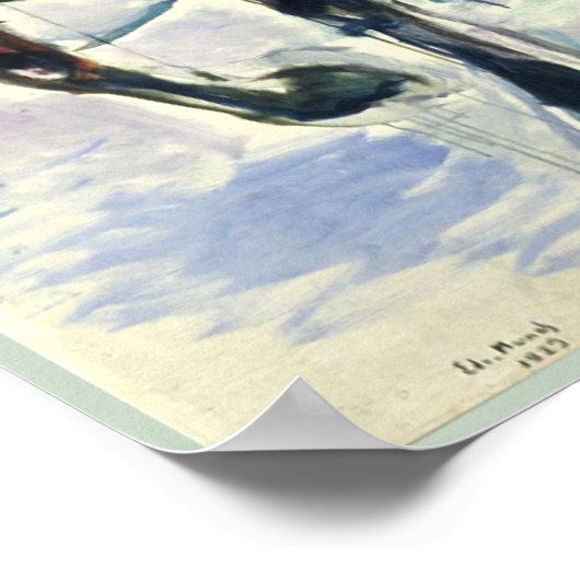 Pferdeteam im Schnee Poster (Ecke)