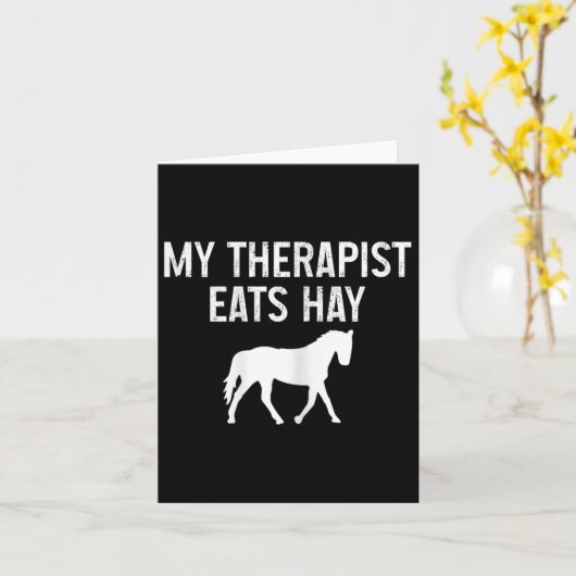 Pferdetherapeut isst Hay Funny Horseck Riding V Karte (Gelbe Blume)