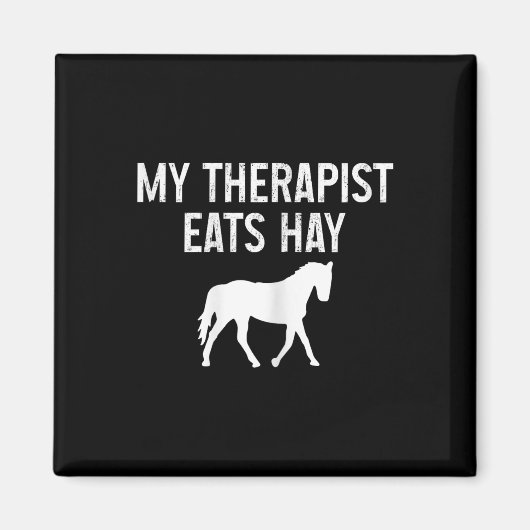 Pferdetherapeut isst Hay Funny Horseck Riding V Magnet (Vorne)