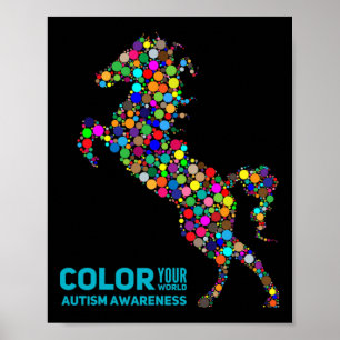 Pferdetherapie Autismus-Bewusstsein Pferd Geschenk Poster
