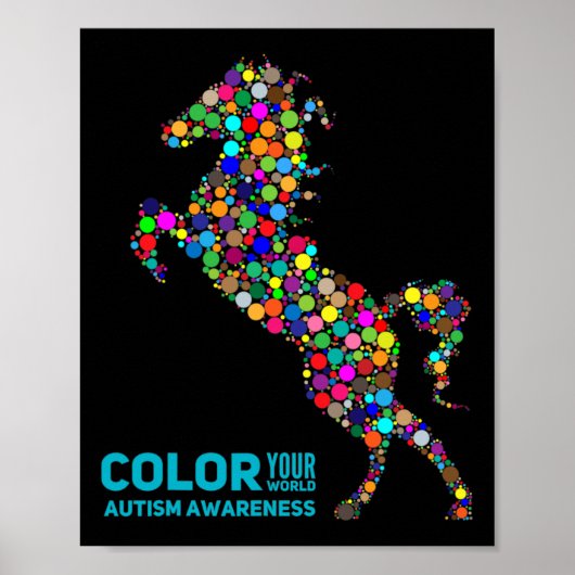 Pferdetherapie Autismus-Bewusstsein Pferd Geschenk Poster (Vorne)