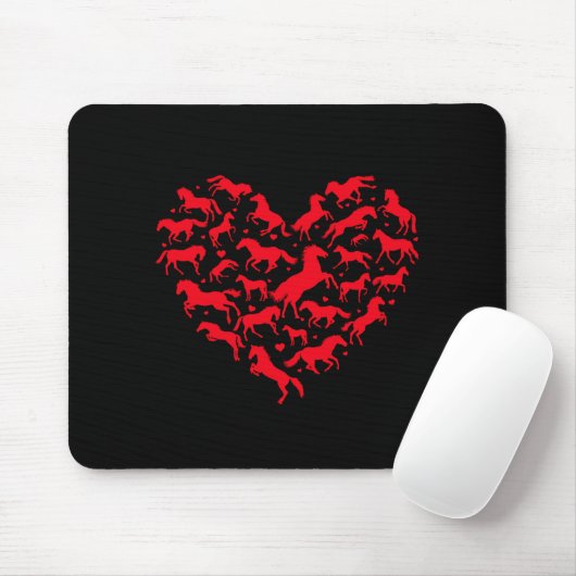 Pferdetier Lover Gewittertes Herzpferd Mousepad (Mit Mouse)