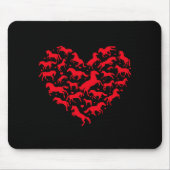 Pferdetier Lover Gewittertes Herzpferd Mousepad (Vorne)
